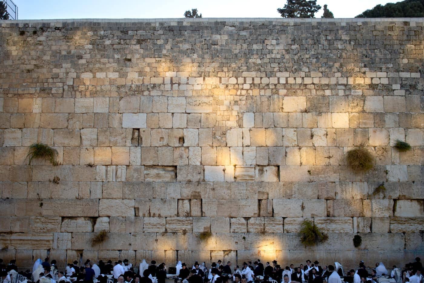 Kotel stones at dusk, Jerusalem