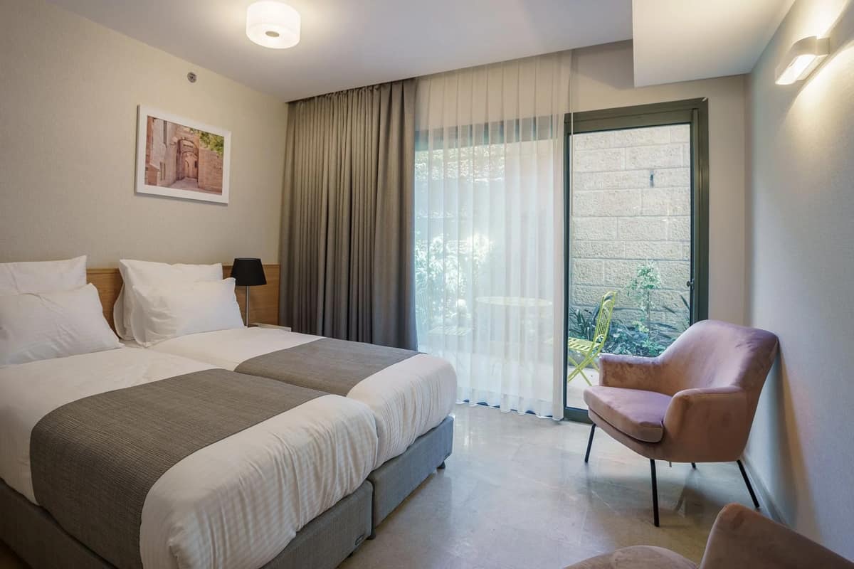 Guest room with garden view at Haneviim Boutique, Jerusalem