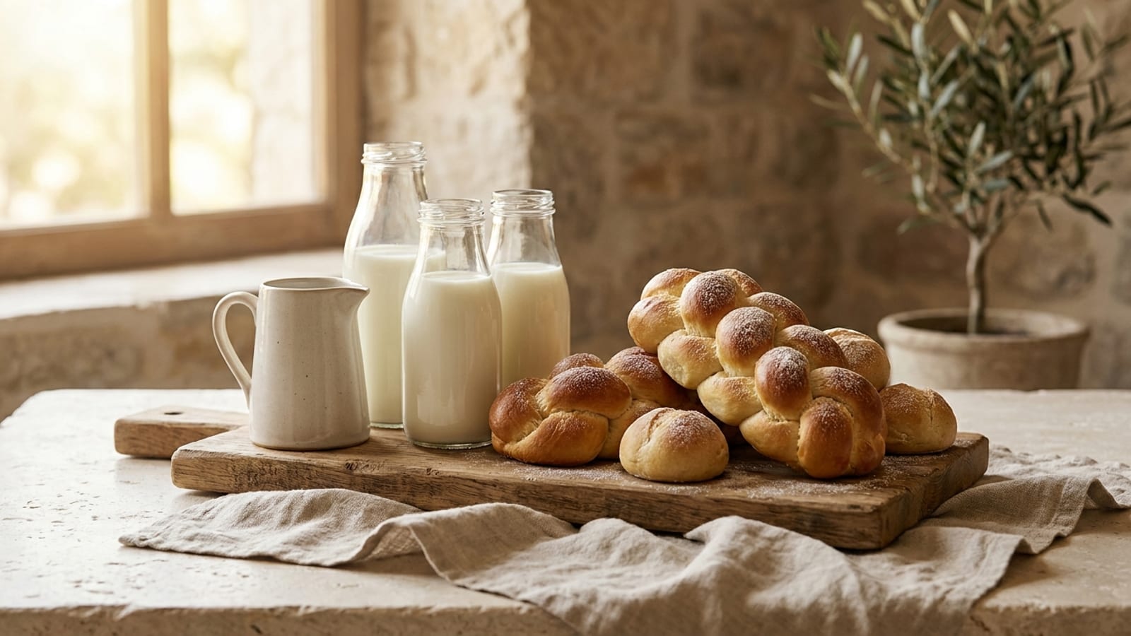 Fresh milk and freshly-baked bread — chalav Yisrael and pas Yisrael
